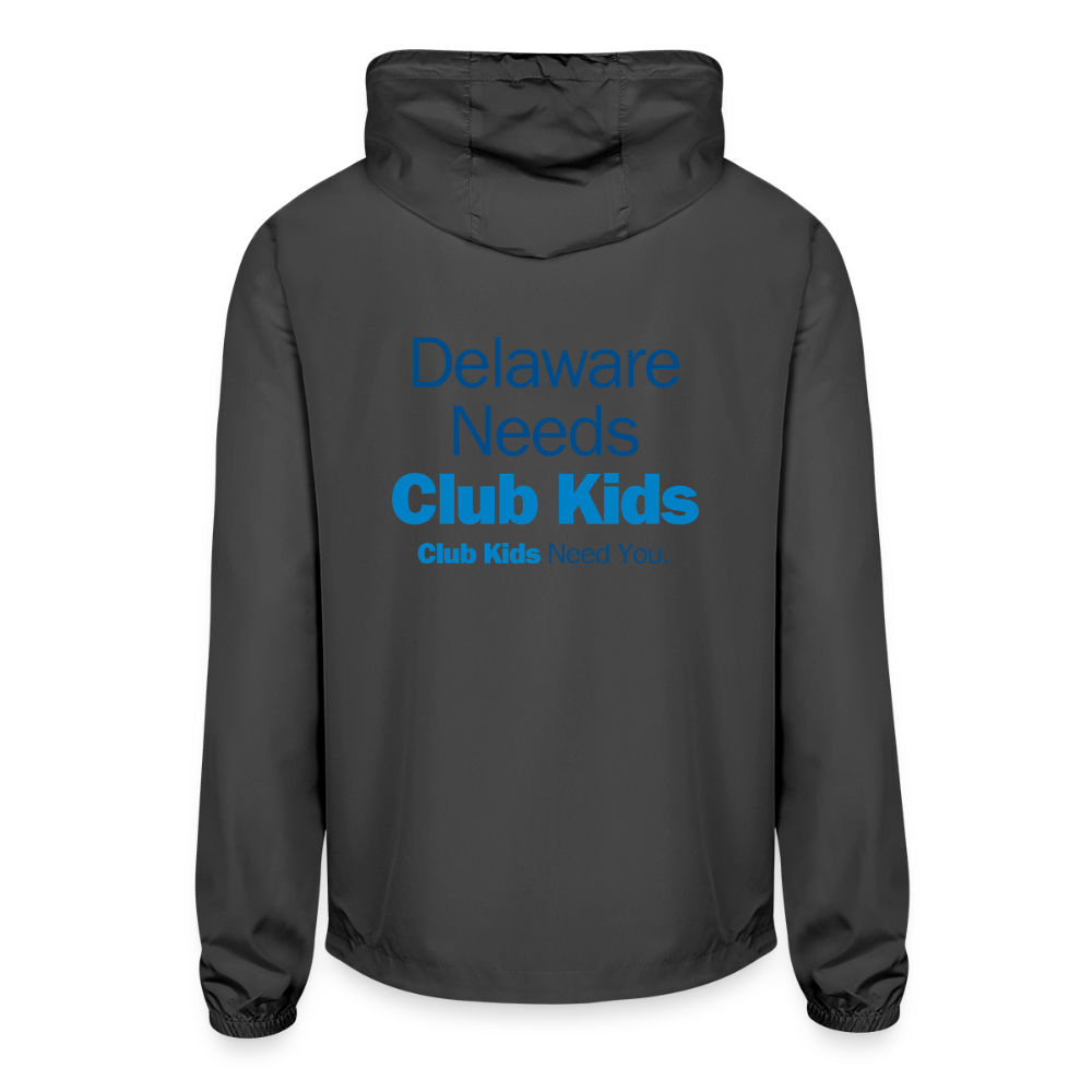 BGCDE Club Kids Need You BLUE - Dual Sided Unisex Lightweight Windbreaker Jacket - graphite