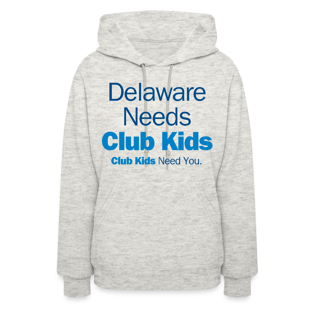 Delaware Needs Club Kids Women's Hoodie - heather oatmeal