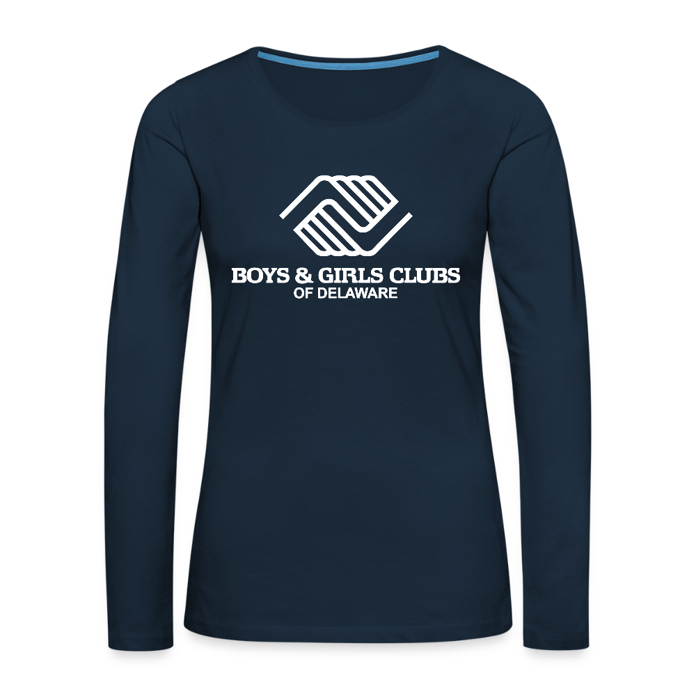 LOGO ONLY Women's Premium Long Sleeve T-Shirt - deep navy