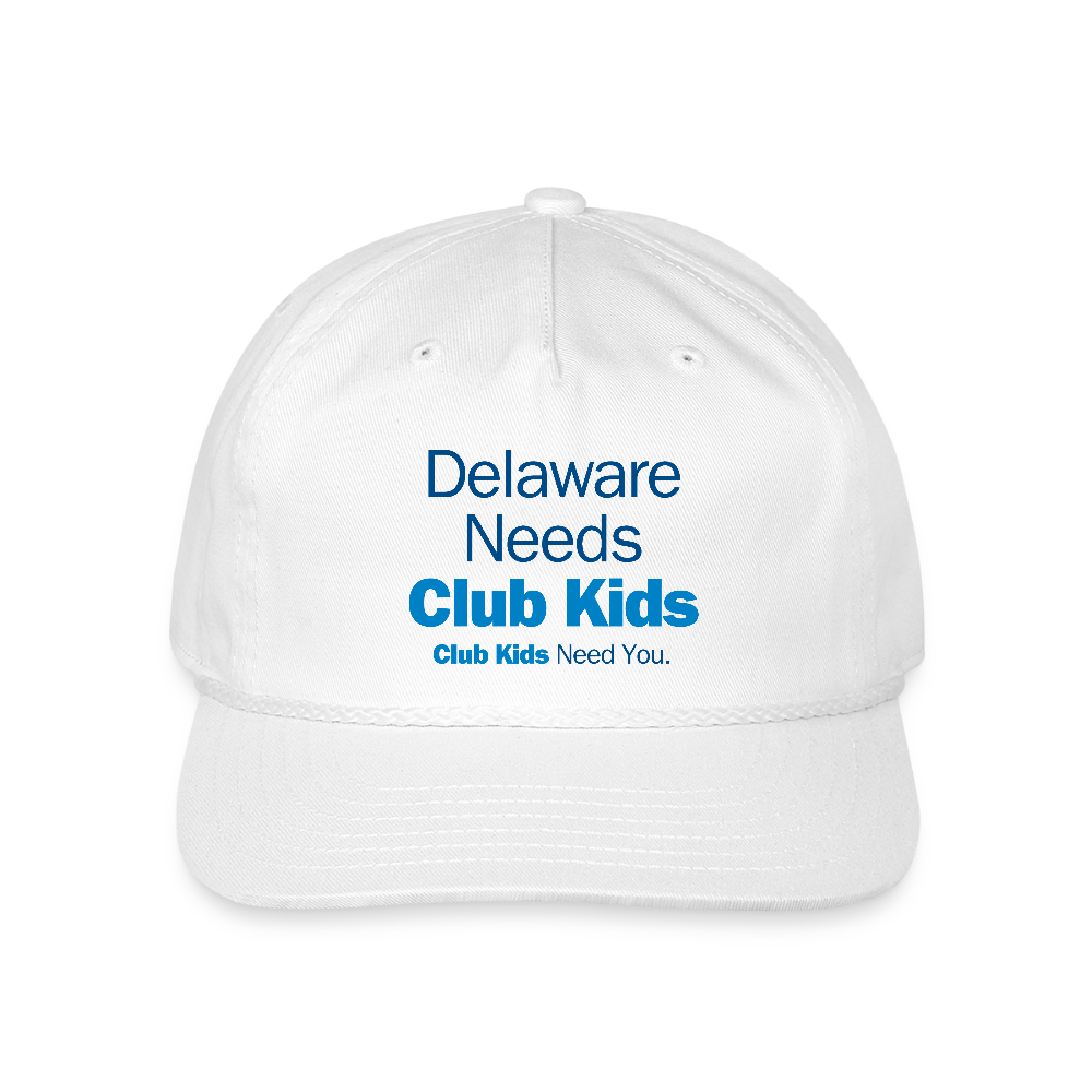 Delaware Needs Club Kids Vintage Washed Rope Cap - white