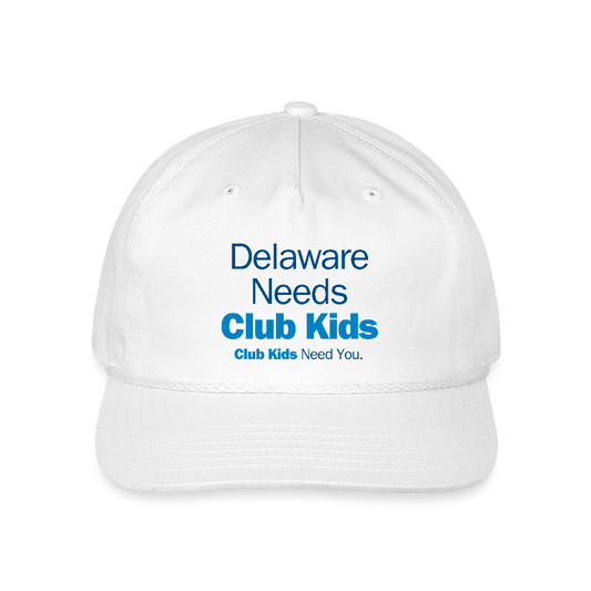 Delaware Needs Club Kids Vintage Washed Rope Cap - white