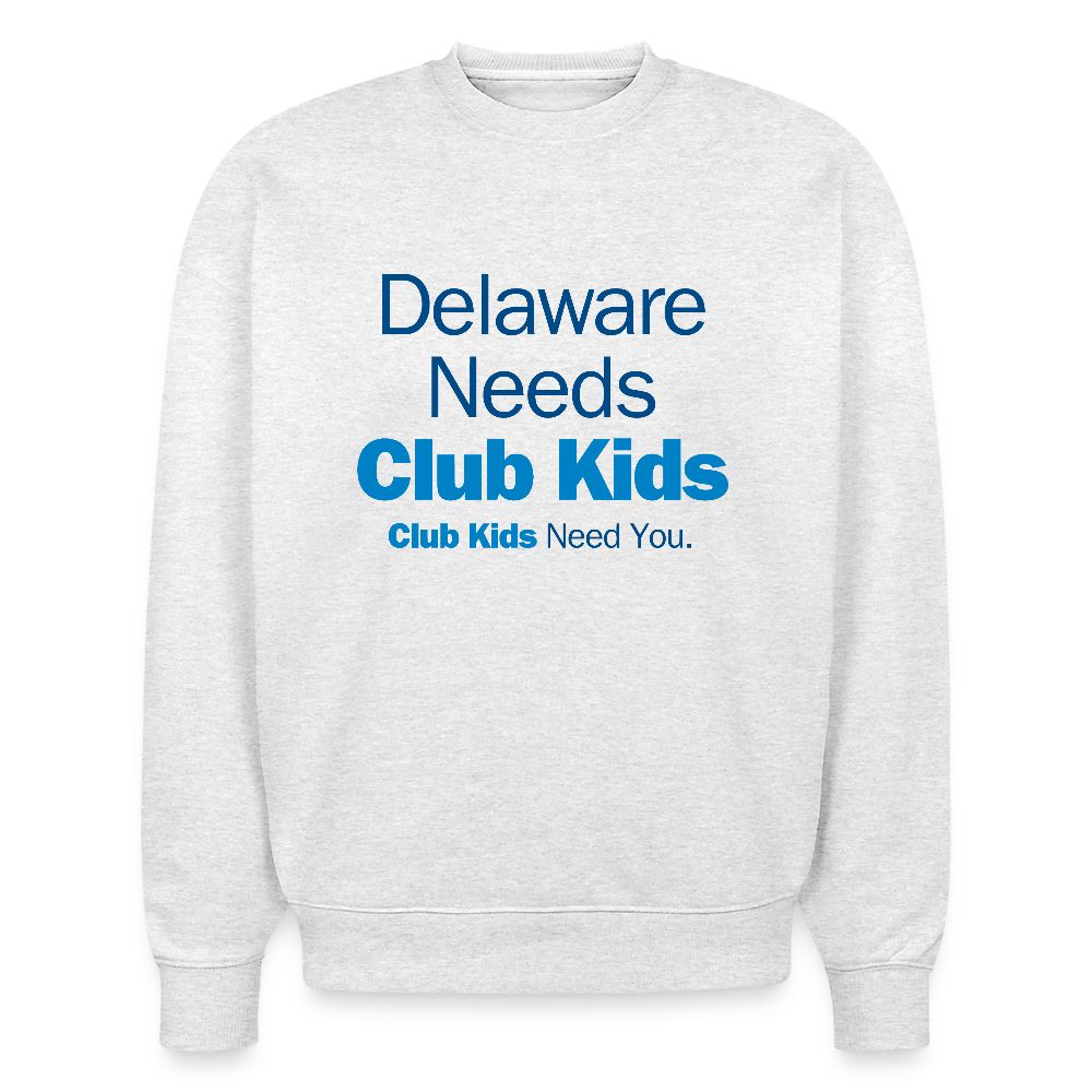 Delaware Needs Club Kids Stanley/Stella Radder Unisex Oversized Organic Sweatshirt - cool heather grey
