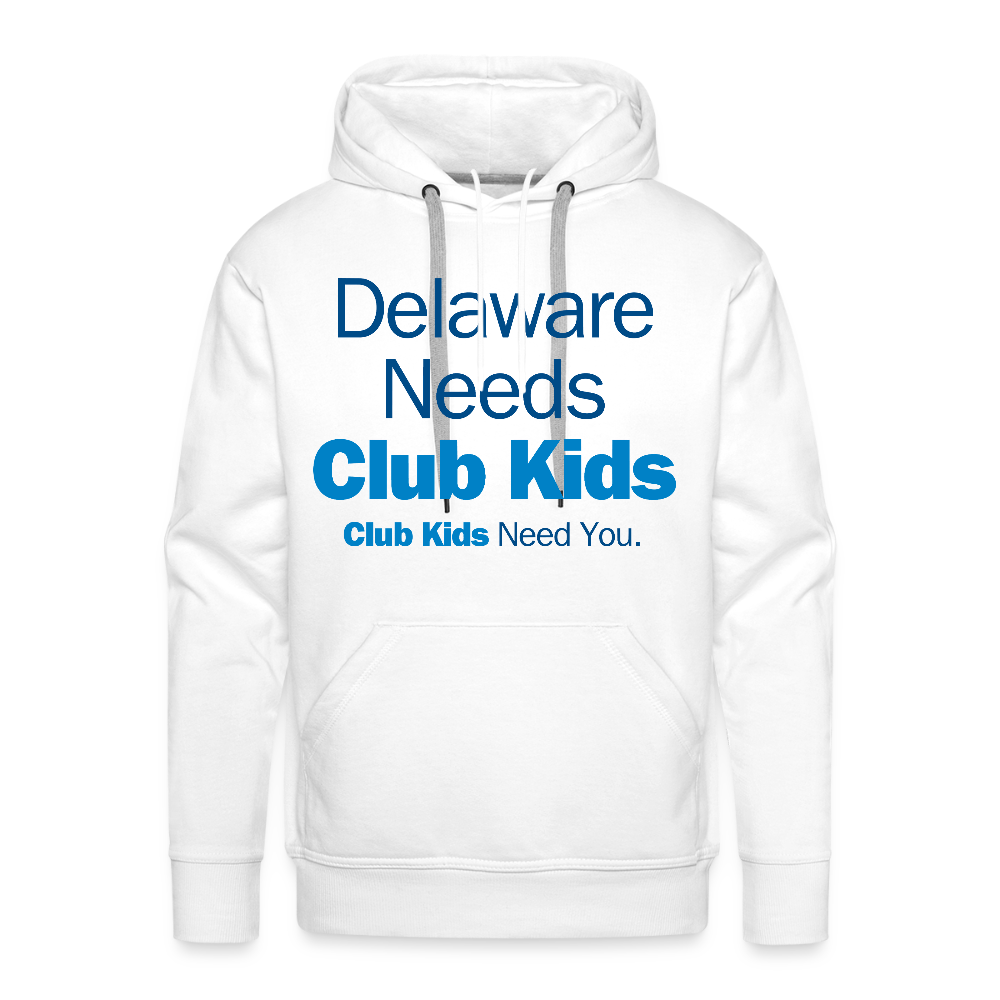 Delaware Needs Club Kids Men’s Premium Hoodie - white