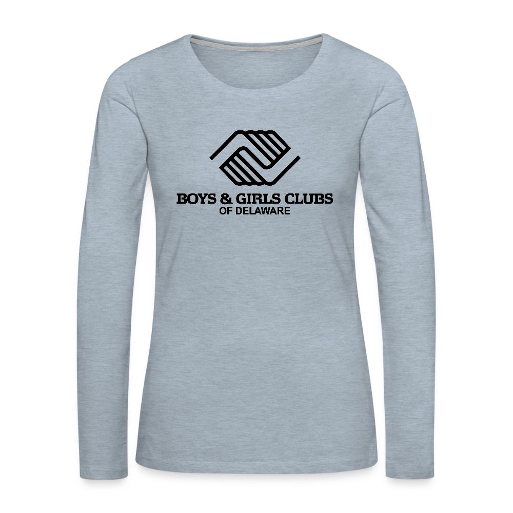 LOGO ONLY Women's Premium Long Sleeve T-Shirt - heather ice blue