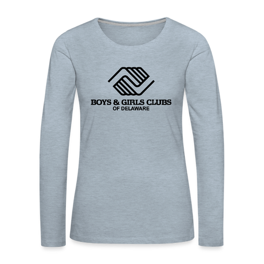 LOGO ONLY Women's Premium Long Sleeve T-Shirt - heather ice blue