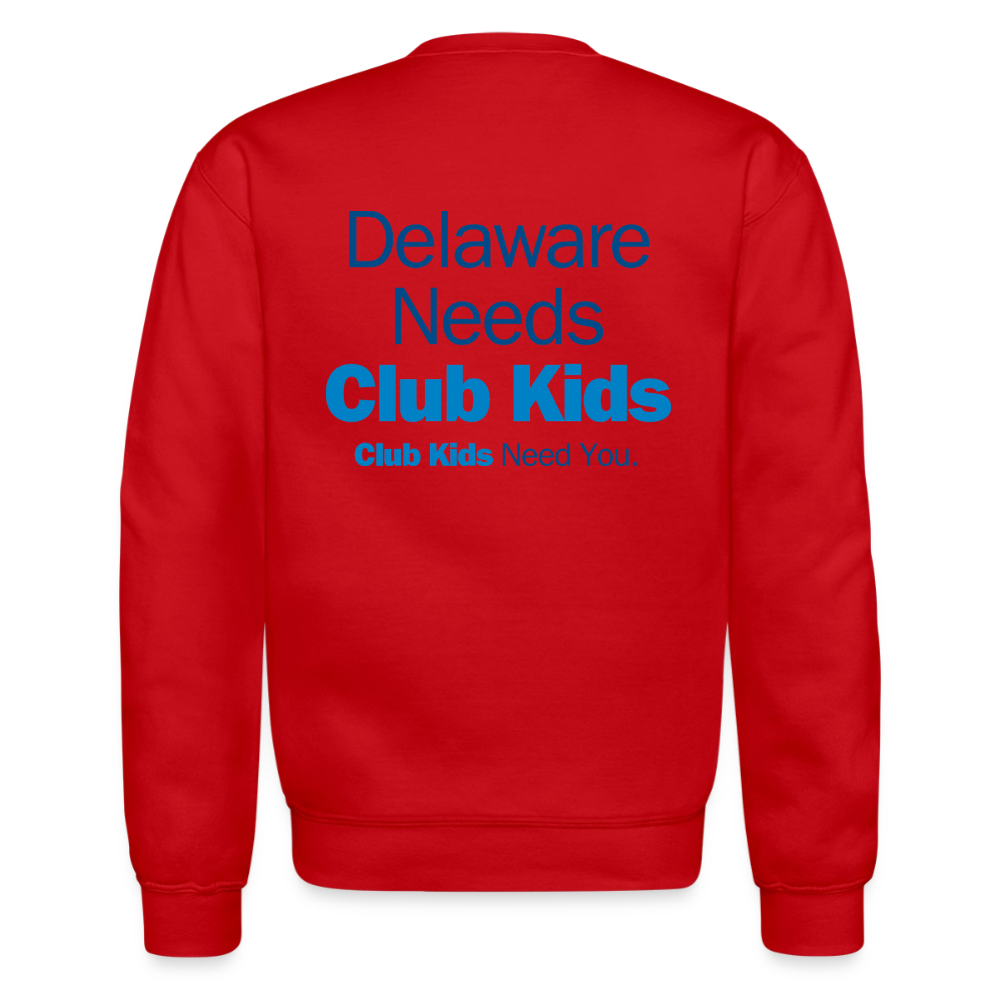 BGCDE Club Kids Need You BLUE - Dual Sided Crewneck Sweatshirt - red