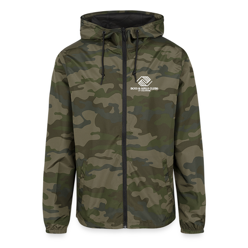 BGCDE Club Kids Need You Unisex Lightweight Windbreaker Jacket - green camo