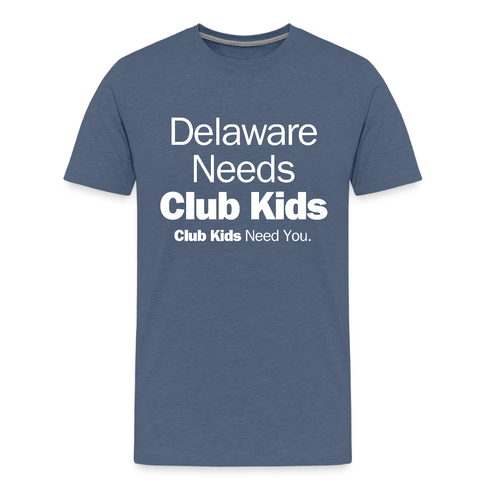 Delaware Needs Club Kids Men's Premium T-Shirt - heather blue