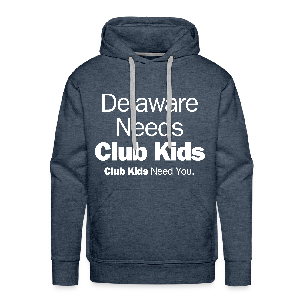 Delaware Needs Club Kids Men’s Premium Hoodie - heather denim