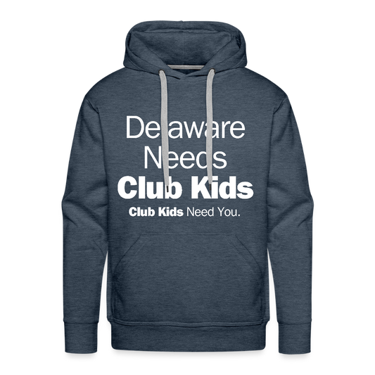 Delaware Needs Club Kids Men’s Premium Hoodie - heather denim