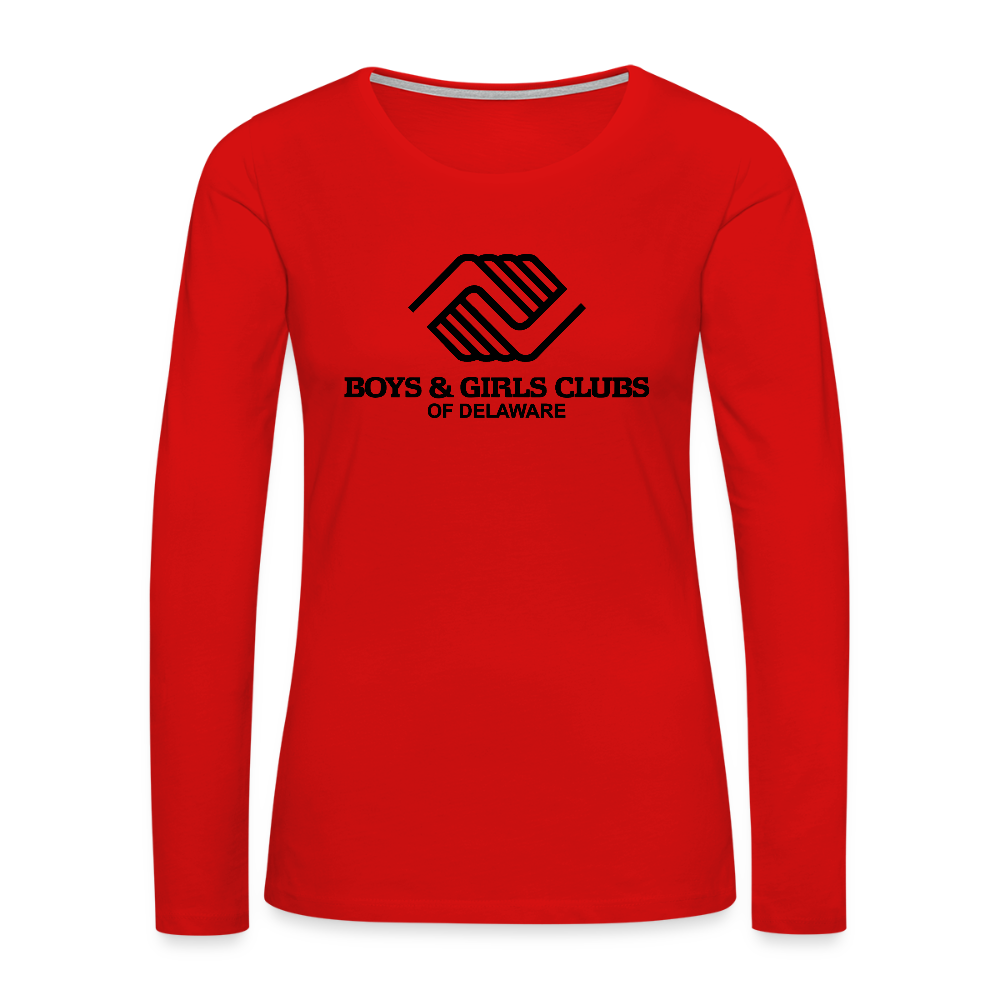 LOGO ONLY Women's Premium Long Sleeve T-Shirt - red