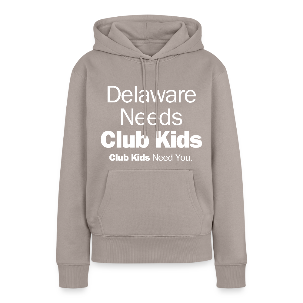 Delaware Needs Club Kids Women’s Premium Hoodie - taupe