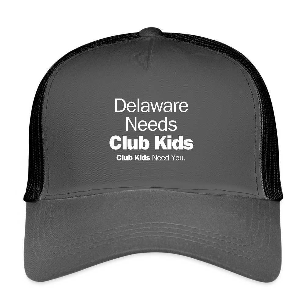 Delaware Needs Club Kids Eco Trucker Cap - smoke grey/black