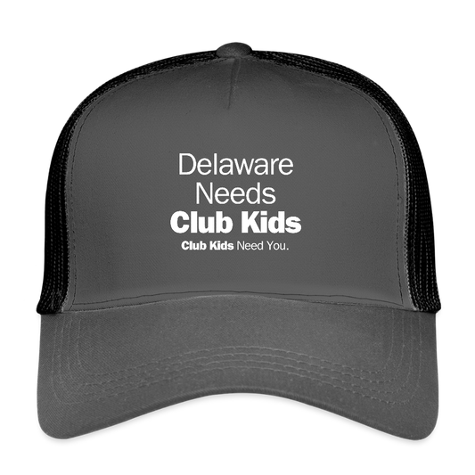 Delaware Needs Club Kids Eco Trucker Cap - smoke grey/black