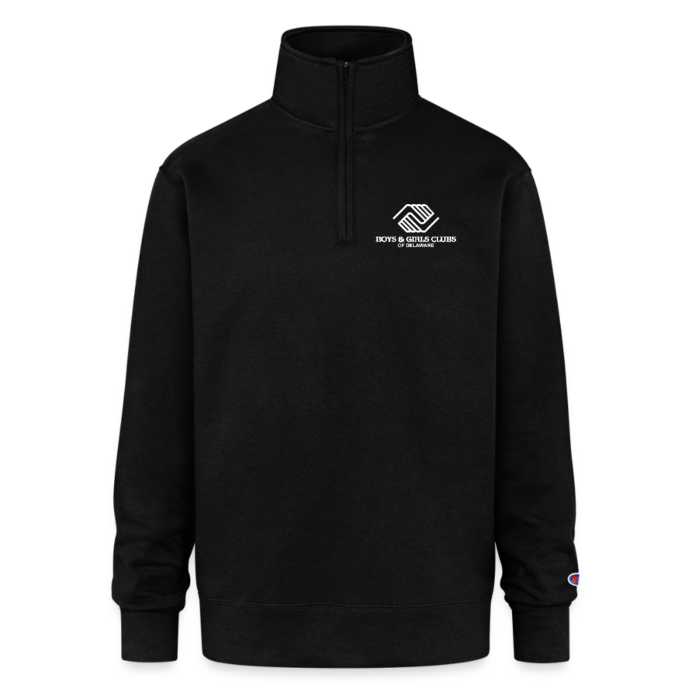 LOGO ONLY Champion Unisex 1/4 Zip Pullover Sweatshirt - black