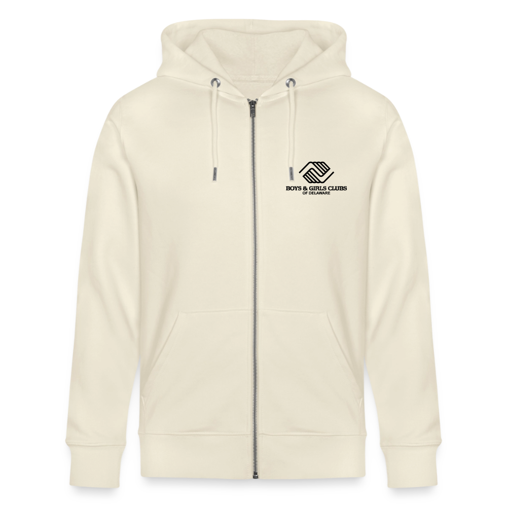 BGCDE Club Kids Need You BLUE - Dual Sided Stanley/Stella Cultivator Organic Zip Hoodie - natural raw