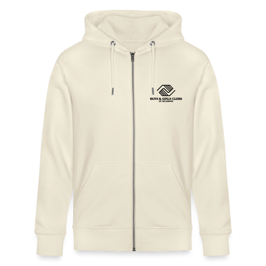 BGCDE Club Kids Need You BLUE - Dual Sided Stanley/Stella Cultivator Organic Zip Hoodie - natural raw