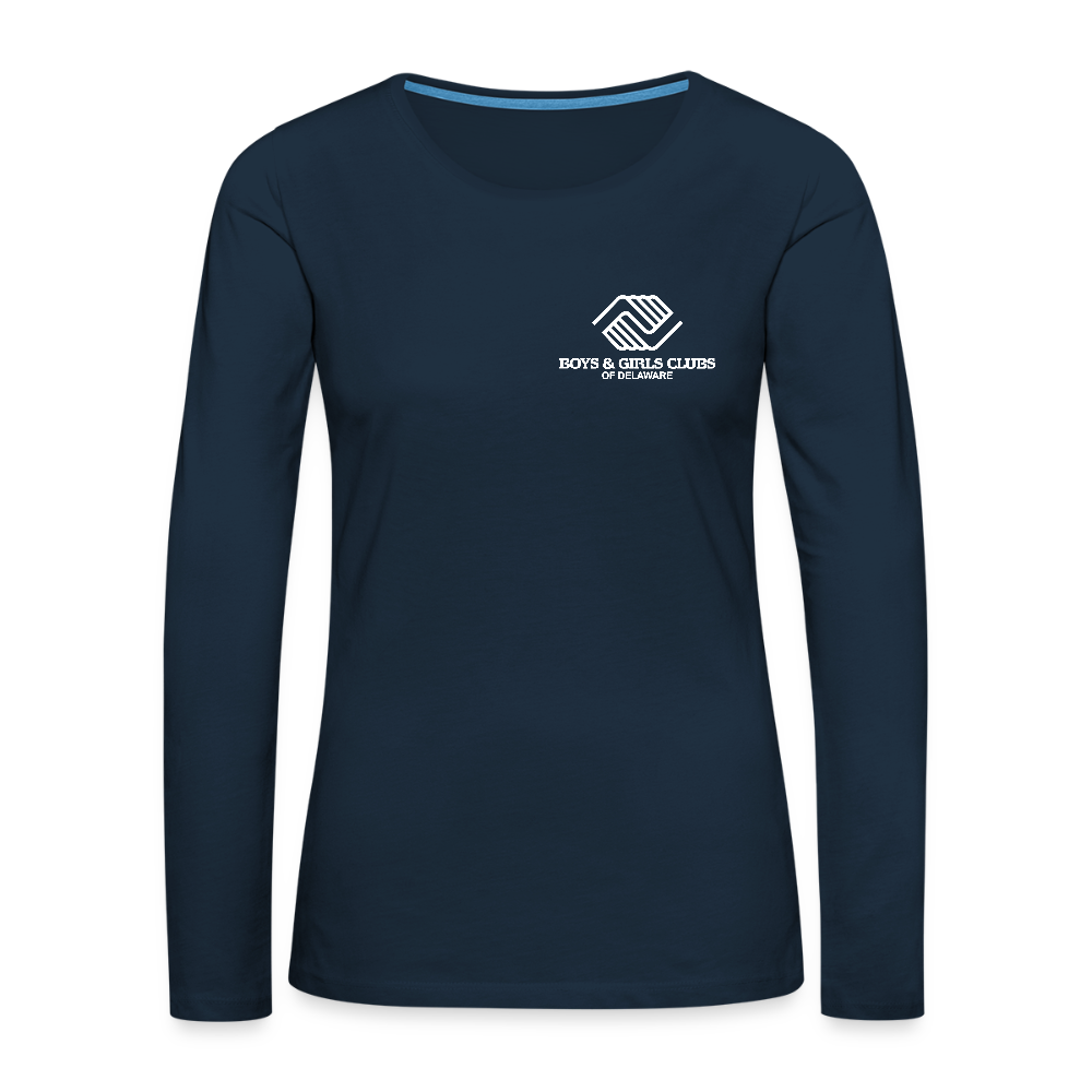 LOGO ONLY Women's Premium Long Sleeve T-Shirt - deep navy