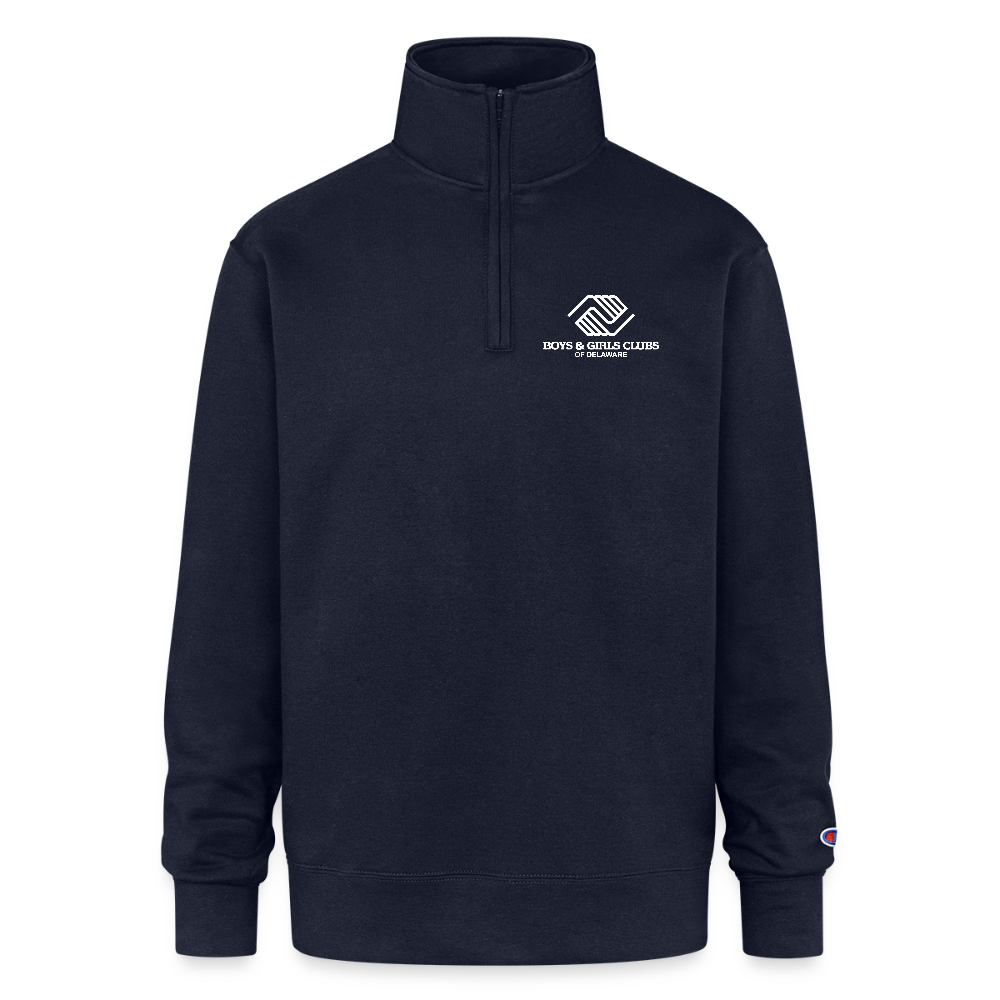 LOGO ONLY Champion Unisex 1/4 Zip Pullover Sweatshirt - navy