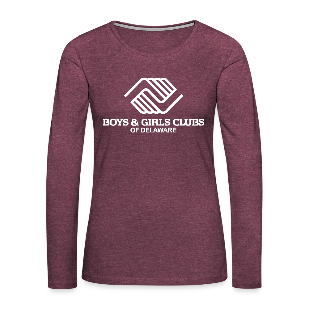 LOGO ONLY Women's Premium Long Sleeve T-Shirt - heather burgundy
