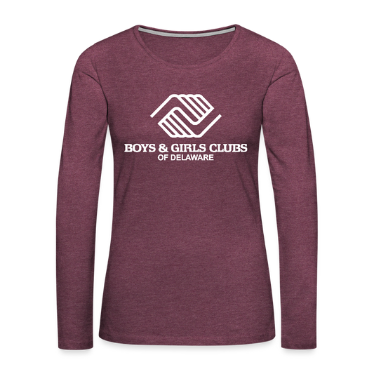 LOGO ONLY Women's Premium Long Sleeve T-Shirt - heather burgundy