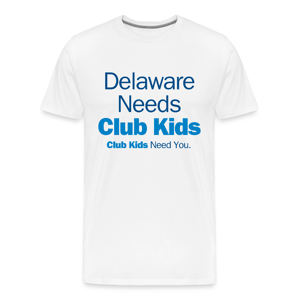 Delaware Needs Club Kids Men's Premium T-Shirt - white