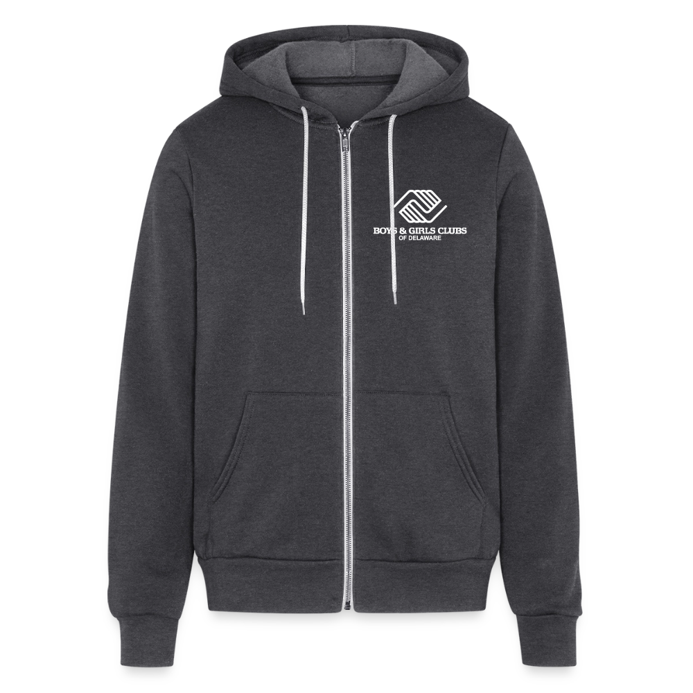 BGCDE Club Kids Need You BLUE - Dual Sided Unisex Full Zip Hoodie - charcoal grey