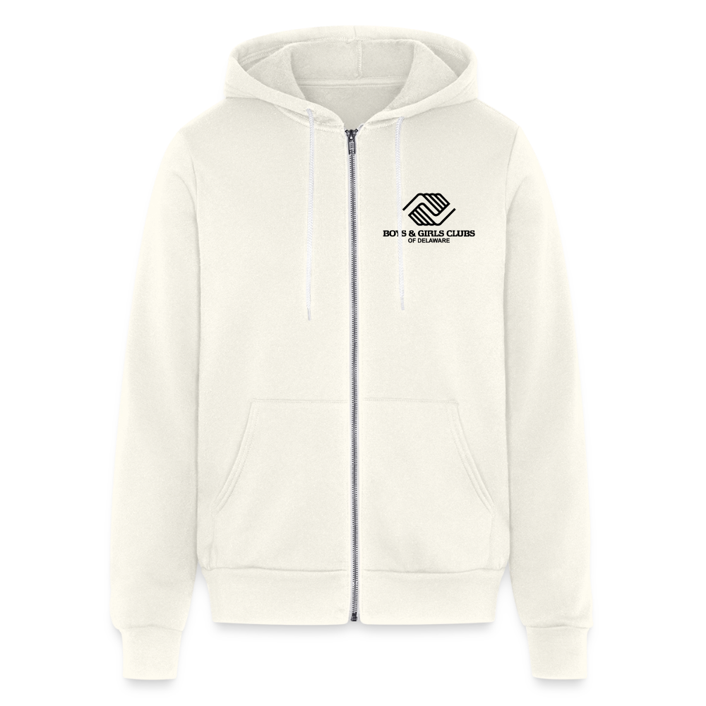 BGCDE Club Kids Need You BLUE - Dual Sided Unisex Full Zip Hoodie - vintage white