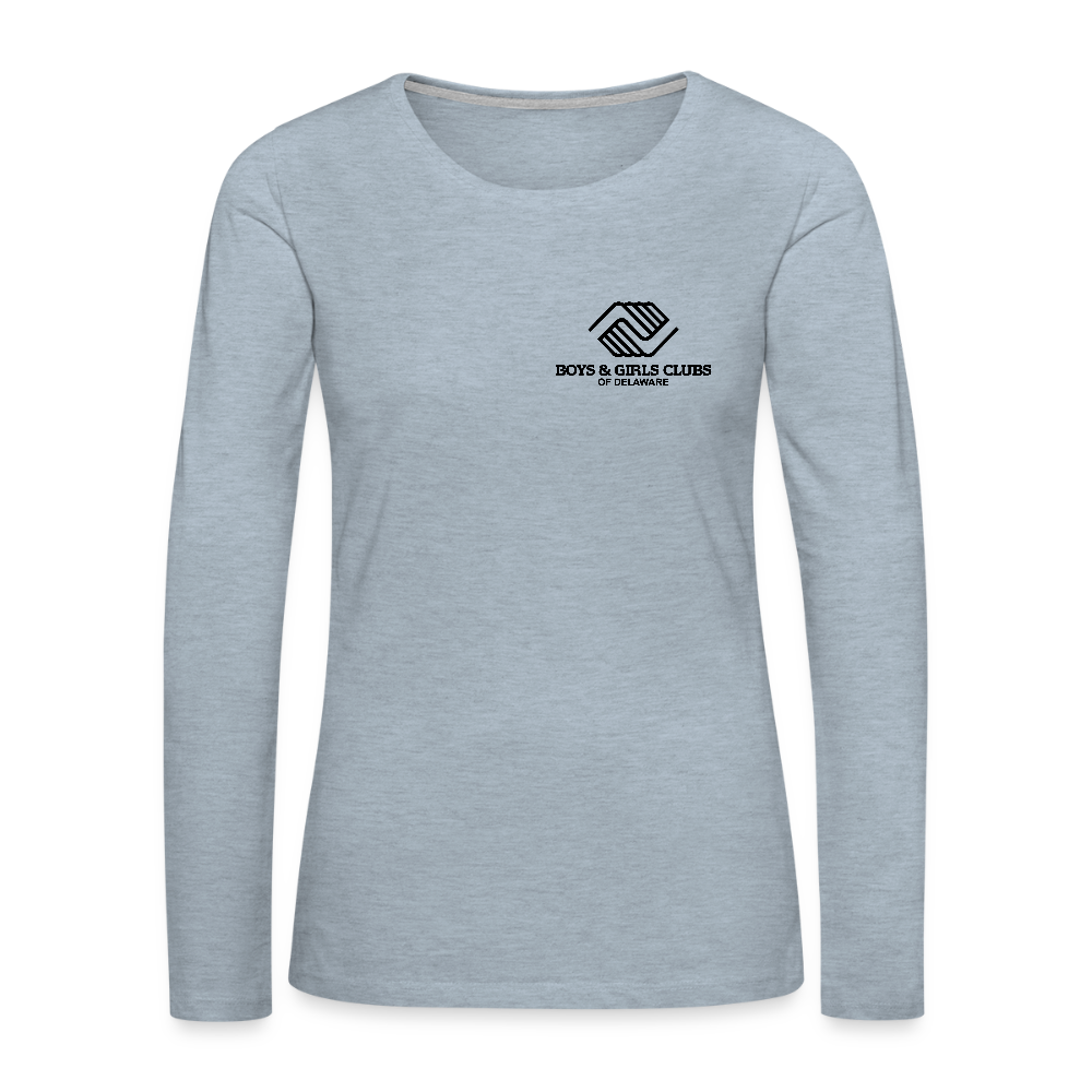 LOGO ONLY Women's Premium Long Sleeve T-Shirt - heather ice blue