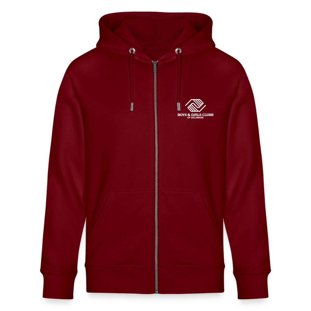 BGCDE Club Kids Need You BLUE - Dual Sided Stanley/Stella Cultivator Organic Zip Hoodie - burgundy