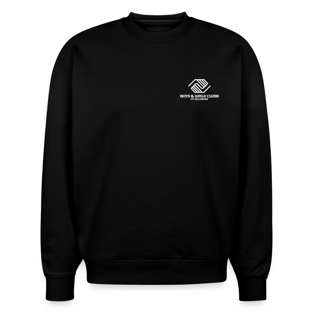 BGCDE Club Kids Need You BLUE - Dual Sided Stanley/Stella Radder Unisex Oversized Organic Sweatshirt - black