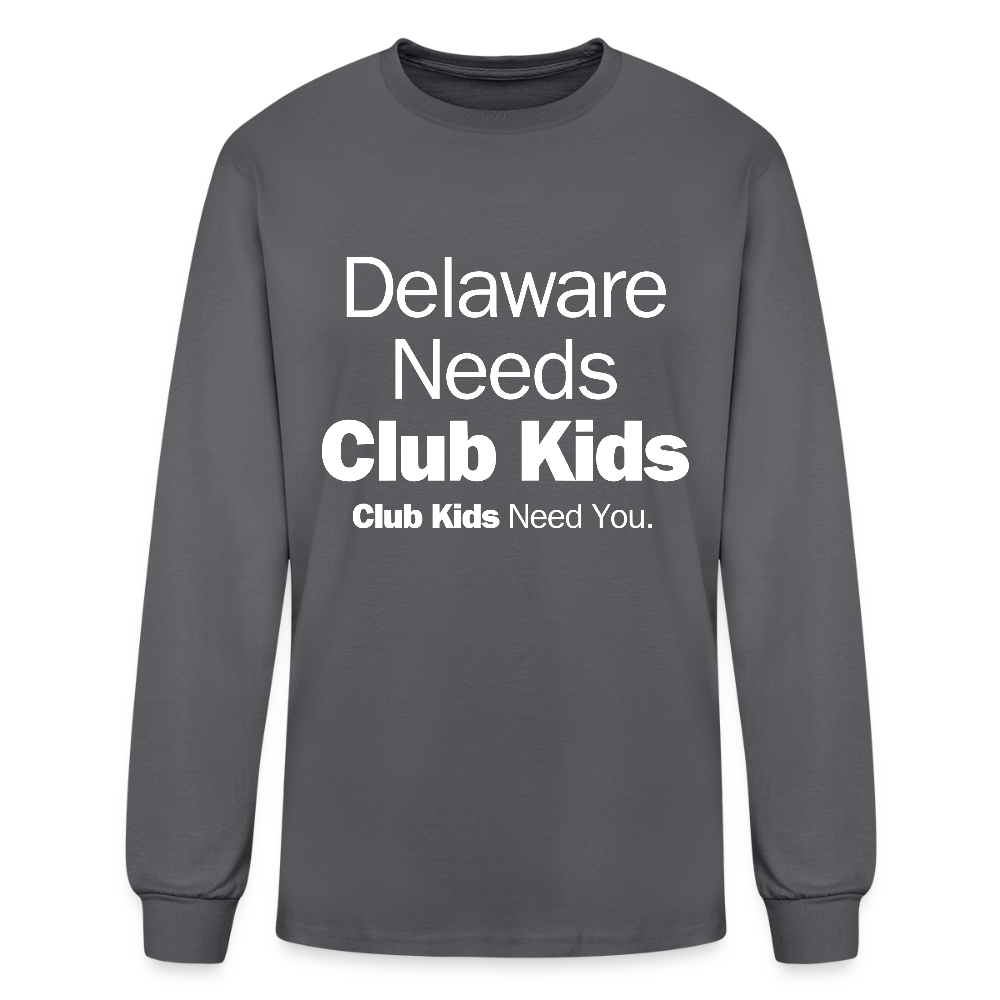 Delaware Needs Club Kids Men's Long Sleeve T-Shirt - charcoal