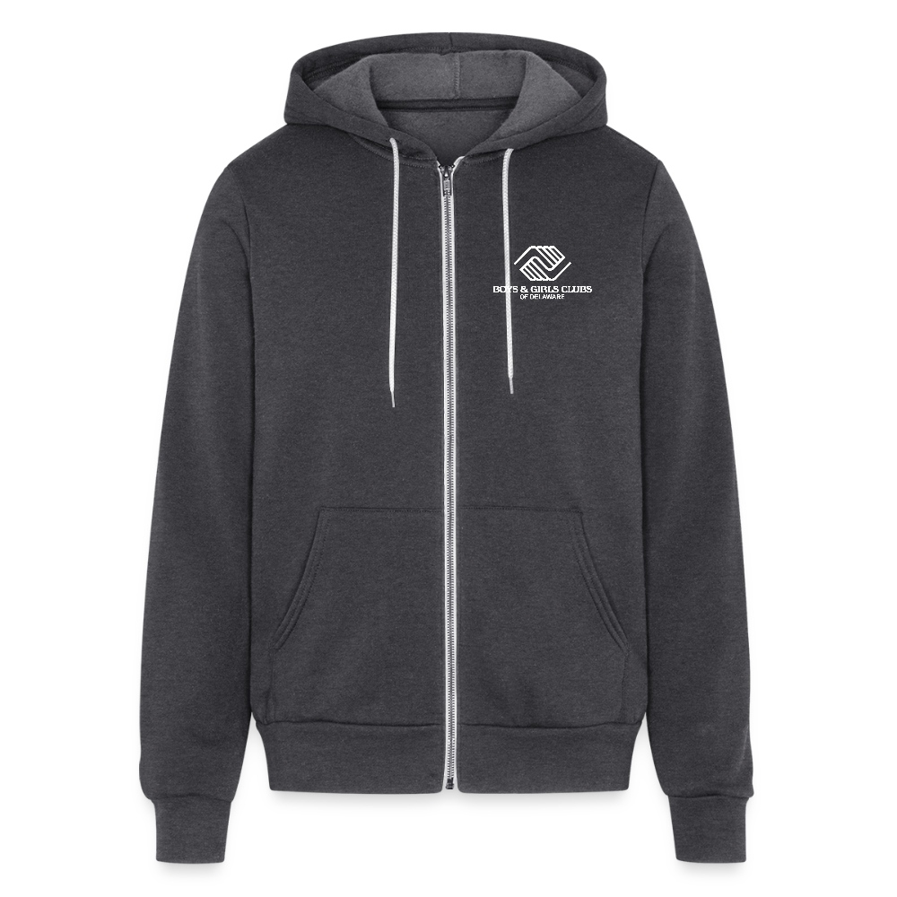 LOGO ONLY Unisex Full Zip Hoodie - charcoal grey