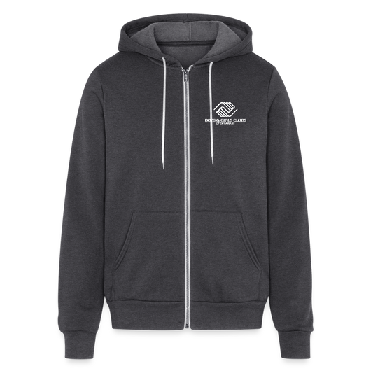 LOGO ONLY Unisex Full Zip Hoodie - charcoal grey