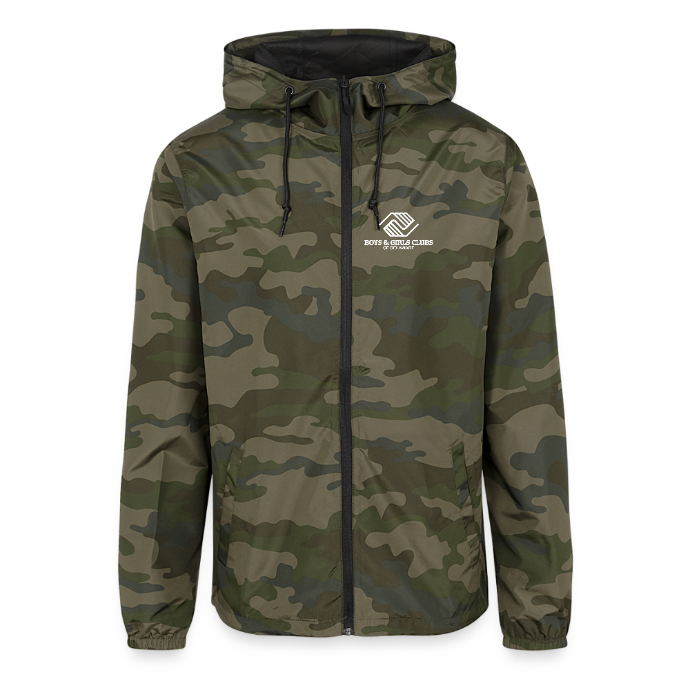 LOGO ONLY Unisex Lightweight Windbreaker Jacket - green camo