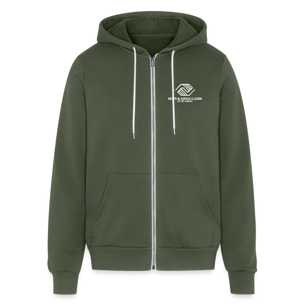 LOGO ONLY Unisex Full Zip Hoodie - military green