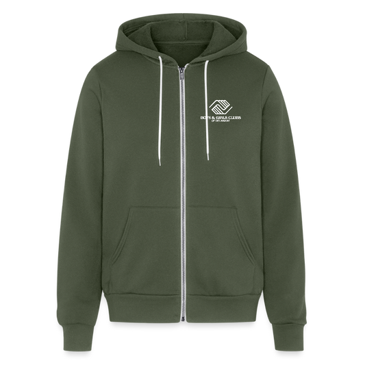 LOGO ONLY Unisex Full Zip Hoodie - military green