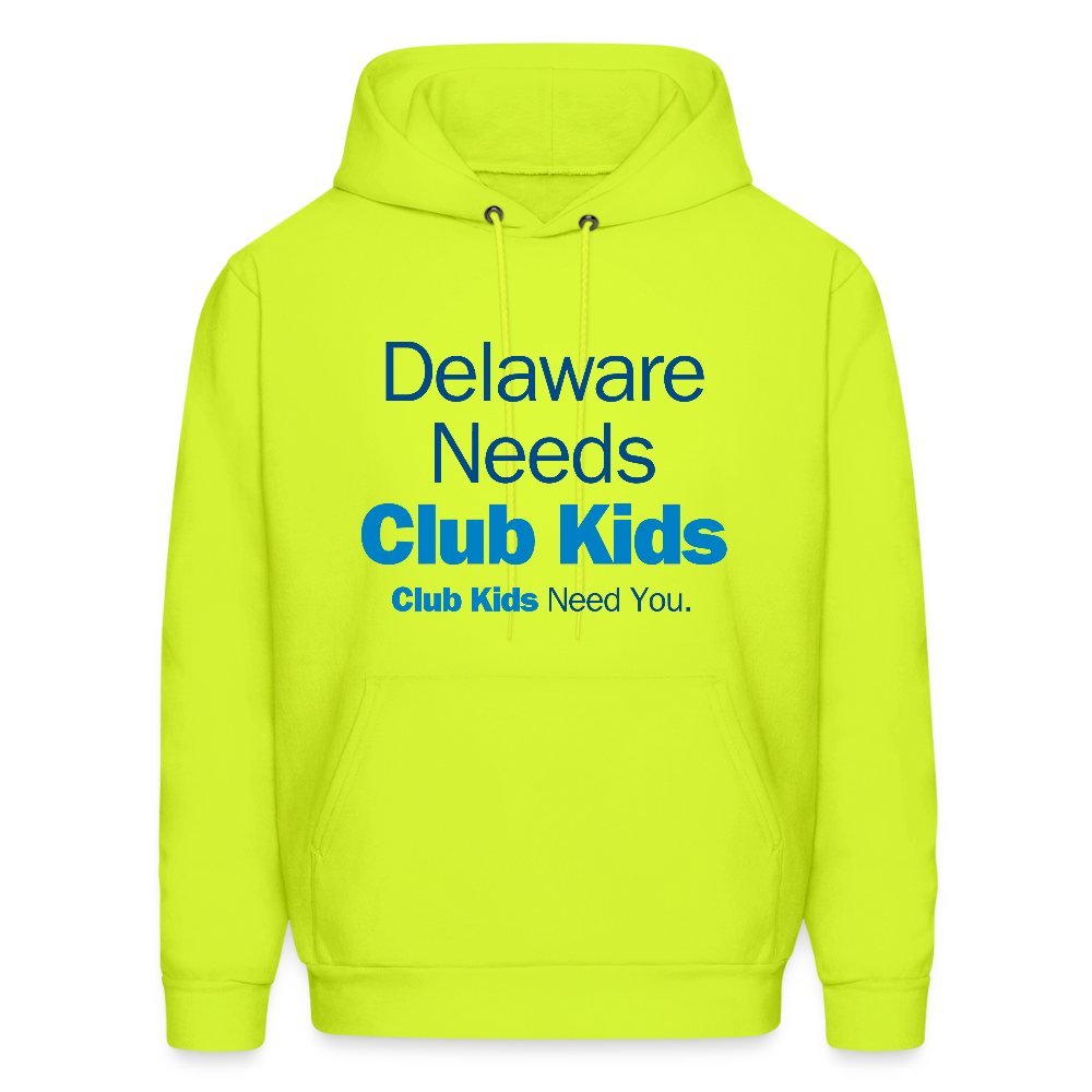 Delaware Needs Club Kids Men's Hoodie - safety green