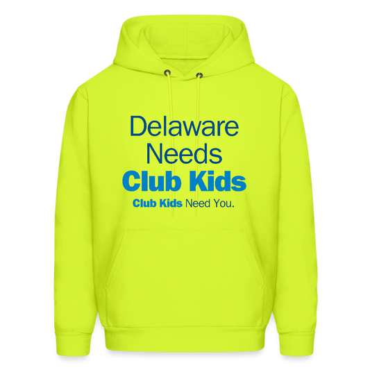 Delaware Needs Club Kids Men's Hoodie - safety green
