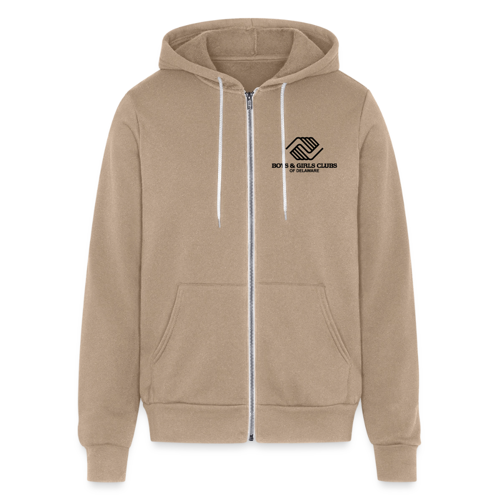 BGCDE Club Kids Need You BLUE - Dual Sided Unisex Full Zip Hoodie - tan