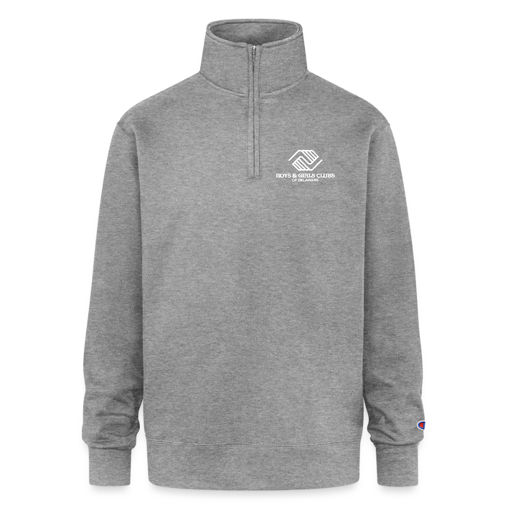 LOGO ONLY Champion Unisex 1/4 Zip Pullover Sweatshirt - heather gray