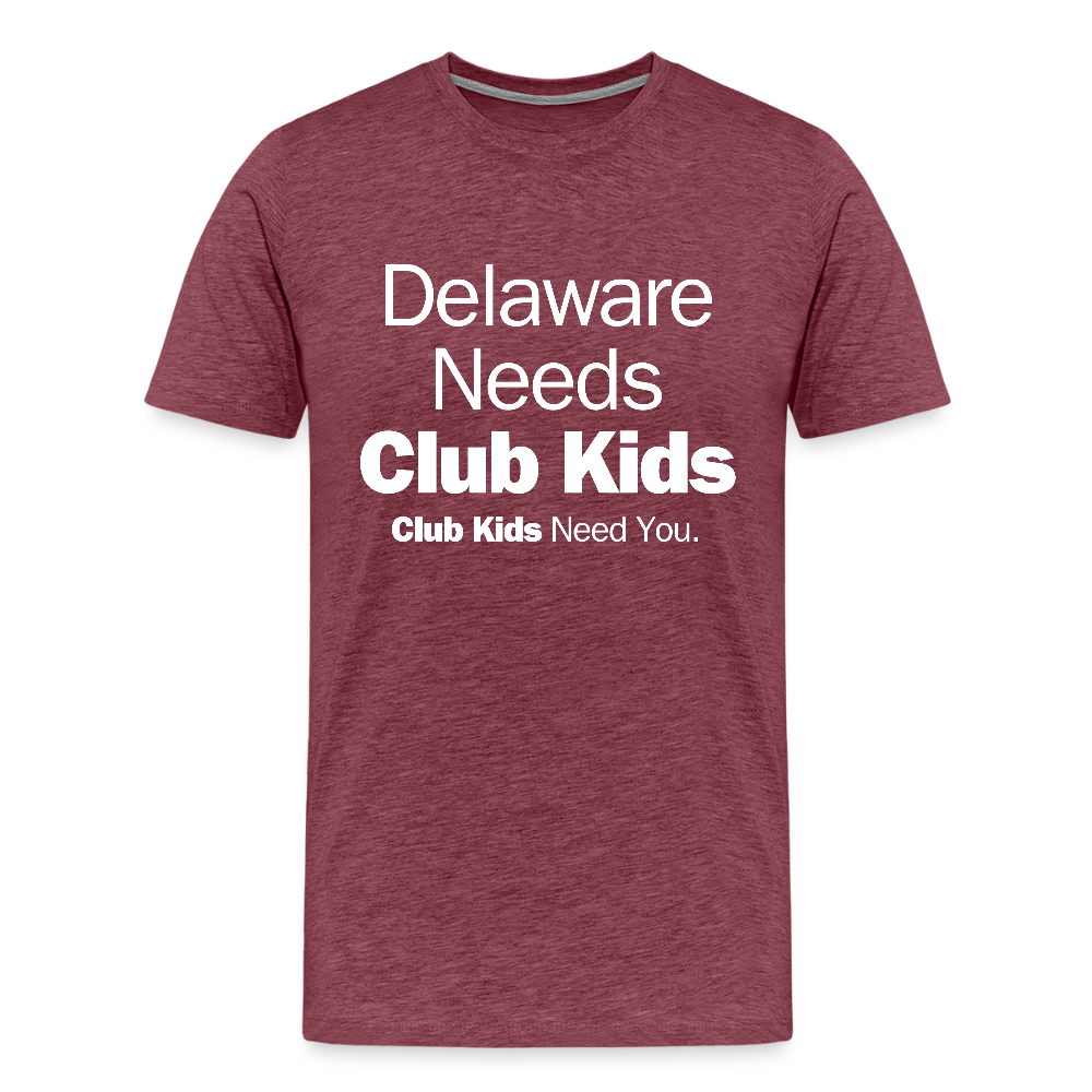 Delaware Needs Club Kids Men's Premium T-Shirt - heather burgundy