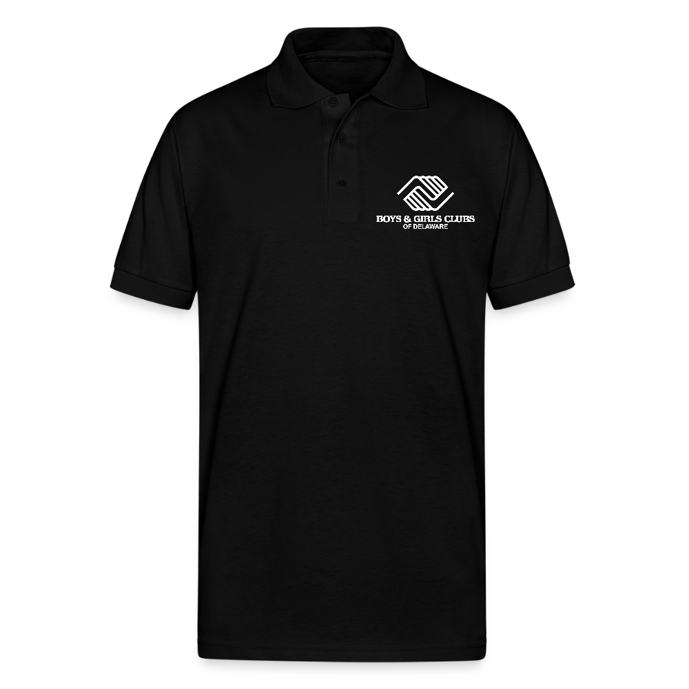 LOGO ONLY Gildan Unisex 50/50 Jersey Polo - black