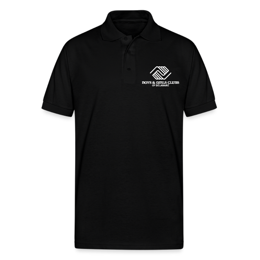 LOGO ONLY Gildan Unisex 50/50 Jersey Polo - black