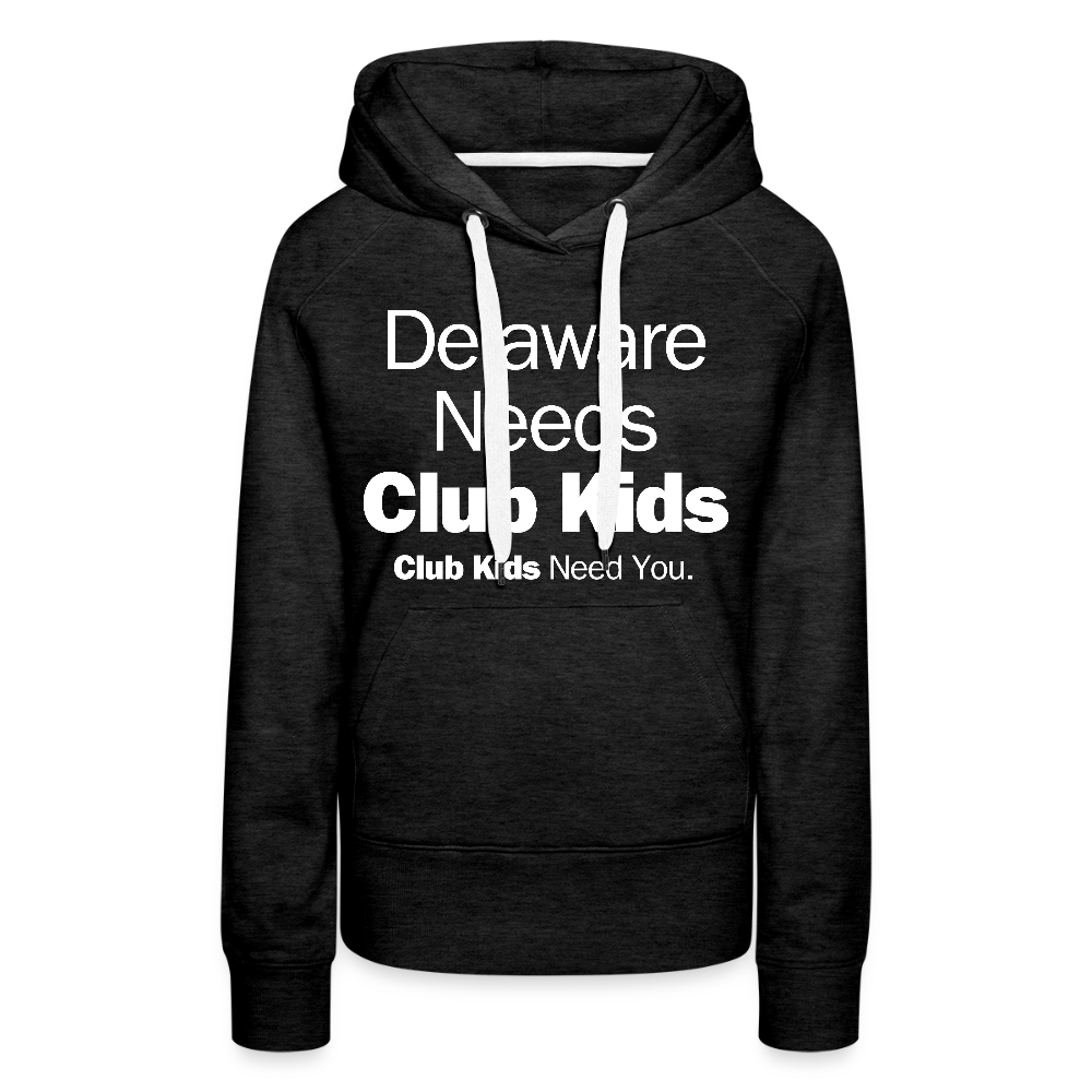 Delaware Needs Club Kids Women’s Premium Hoodie - charcoal grey