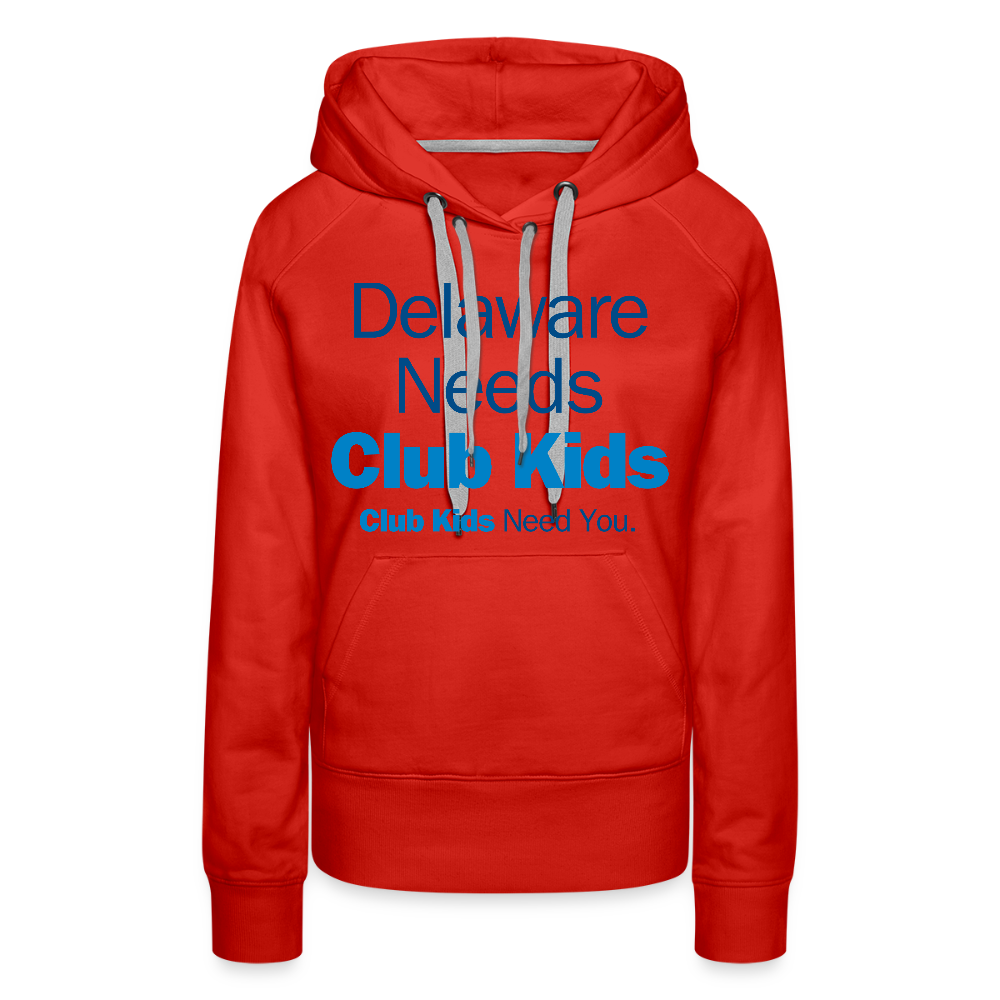 Delaware Needs Club Kids Women’s Premium Hoodie - red