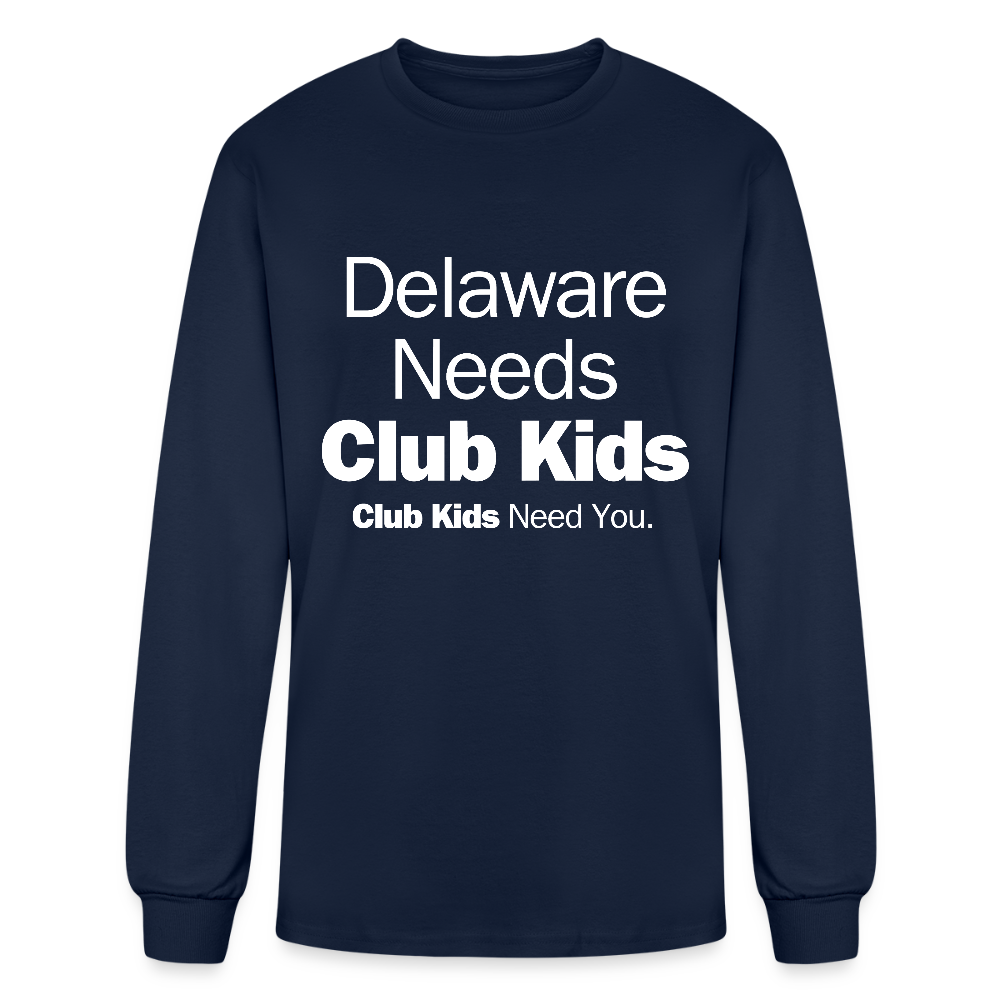 Delaware Needs Club Kids Men's Long Sleeve T-Shirt - navy