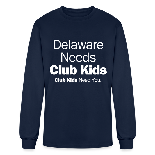 Delaware Needs Club Kids Men's Long Sleeve T-Shirt - navy