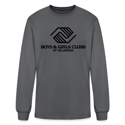 LOGO ONLY Men's Long Sleeve T-Shirt - charcoal