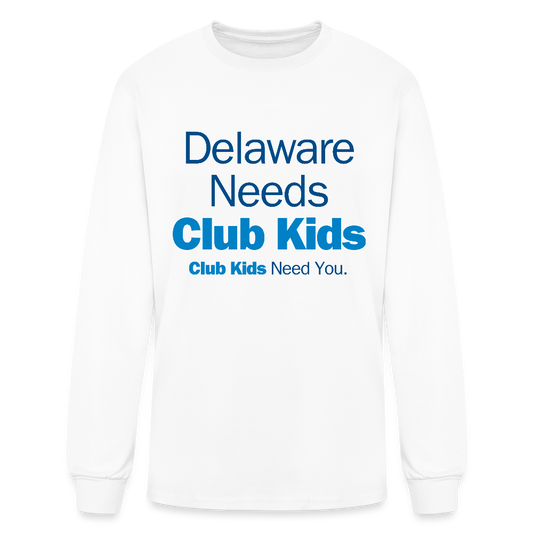 Delaware Needs Club Kids Men's Long Sleeve T-Shirt - white